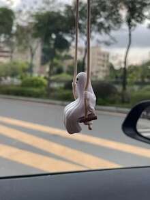 1 pieza Fantasma de PVC blanco colgante para columpio de coche, adecuado para decoración del espejo retrovisor, decoración del hogar y el jardín - Multicolor - Ver 3