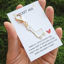 Funny White Alpaca Keychain Pocket Hug Card, Animal Lover Best Friend Gift Positive Gift Lucky Small Gift For Christmas, Birthday, Wedding, Valentine's Day, Mother's Day, Father's Day, Special Encouragement Token, Inspirational - White - View 4