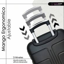 Kit Maletas Viaje Avión Carry on 2pz 10kilos Con Candado De Seguridad Ruedas 360 Set 20+20 Pulgadas Cabina - Negro - Ver 5