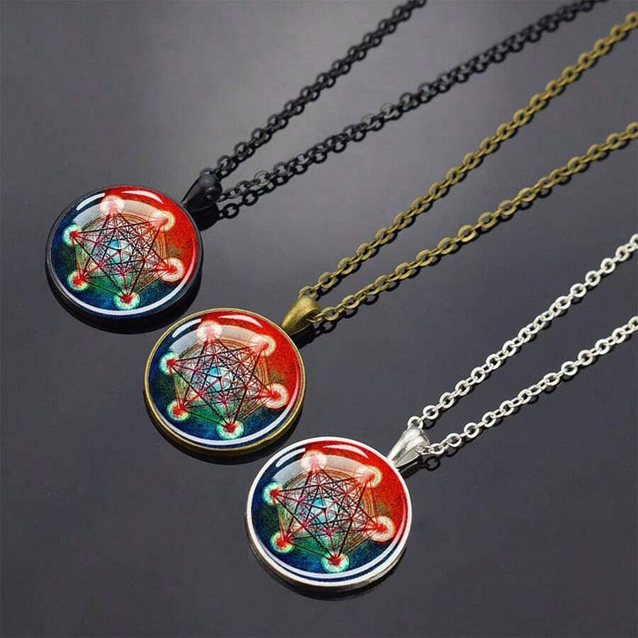 1PC Greece Sacred Geometry Metatron's Cube Necklace Spiritual Sign Pendant Necklace Magic Jewelry - Style - View 1