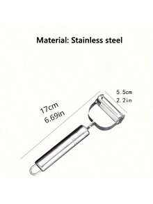 1pc Stainless Steel Vegetable Peeler - Multifunctional Fruit & Potato Grater, For Meals & Relaxation, Manual No Battery Kitchen Small Tool, Suitable For Dining Area - Silver - View 4