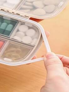 1/2 piezas Nueva caja sellada portátil de 8 ranuras para pastillas, estuche a prueba de humedad para pastillas, organizador de pastillas, caja compacta de viaje - Multicolor - Ver 8