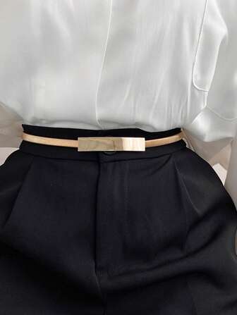 1pc Minimalist Smooth Elastic Waist Chain Belt For Women, Versatile Fashion Chain Waist Belt To Match Dresses, Skirts, Jackets, Suitable For Casual, Party And Daily Wear Summer, School Fall, Autumn, Halloween