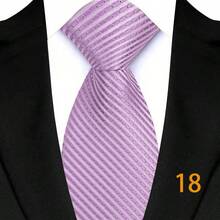 GOADAFOO 时尚 8CM 男士领带紫色条纹花卉格子圆点领带男士新郎提花编织领带适合商务婚礼派对