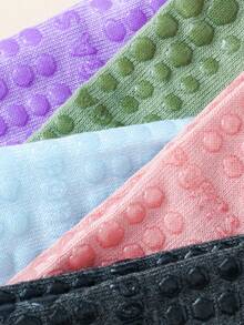 1 Pair/7 Pairs Women's Yoga Crew Socks With Stripes & Solids, Suitable For Yoga, Pilates, Gym Outfits - Non-Slip Silicone Dot Design, Breathable - Multicolor - View 7