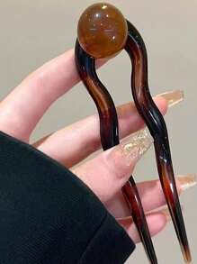 1 pezzo Fermaglio per capelli da donna con perle finte e strass, accessorio per capelli elegante e versatile per raccolti e chignon, fermaglio di moda per uso quotidiano, extension per chignon, accessorio per capelli, forcine per acconciature, accessori per capelli, articoli scolastici