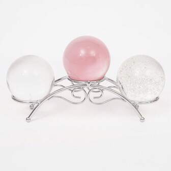 1pc Arched Crystal Ball Display Stand With 3 Heads, Holds 3 Crystal Balls, Home Room Living Room Office Decor, Suitable For Christmas, Valentine's Day, New Year Home Decor Back To School Room Decor School Supplies