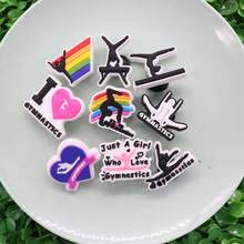 Gymnastics Sports Series PVC Shoe Charms For Clogs Accessories Slipper Sandals Garden Shoe Decoration Buckle Beach Bag Pins Athlet Gifts - Multicolor - View 6