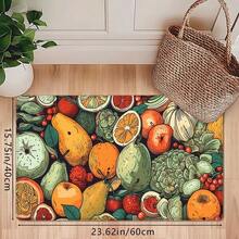 1pc/3pcs Summer Cartoon Fruit & Vegetable Print Decorative Floor Mat, Fresh Anti-Fatigue Soft Non-Slip Absorbent Washable Kitchen Rug, Rectangular Low Pile Home Decor Carpet, Suitable For Bathroom, Bedroom, Kitchen, Laundry Room - Multicolor - View 15