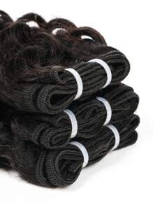 Pacotes de Cabelo Humano Encaracolado com Água 3/Peças Extensões de Cabelo Virgem Onda de Água 10 Polegadas, Cor Natural
