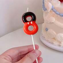 1pc Cute 0-9 Number Cake Candles, Available In Black, Red, White, Suitable For Birthday, Anniversary, Gender Reveal Party, Singles Party, Graduation Ceremony And Other Occasions Cake Decoration - Princess Theme, Multi-Purpose Celebration Candles, No Electricity Required, Birthday Candles, Birthday Decor, Happy Birthday, Room Decor - Black & Red & White - View 12