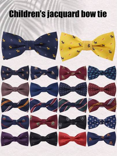 Modna dziecięca muszka z podwójnej warstwy żakardu, odpowiednia dla chłopców, dziewcząt, nosicieli obrączek, w stylu brytyjskim, niemowląt, małych dzieci, na konkurs piękności, na wesele, do noszenia na co dzień, w wieku od 3 do 16 lat