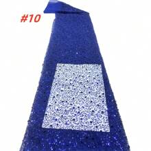African Nigerian Tulle Beaded Mesh Lace Fabrics 2025 High Quality Embroidery French Sequins Net Lace Fabric For Party Dress Sewing