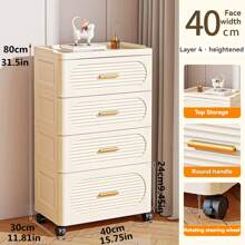 3/4/5/6 Layer Rolling Multi-Purpose Storage Drawer - Large Capacity Single Door Storage Cabinet - Plastic Drawer Storage Rack, Space Saving Kitchen Storage Rack, Used For Storing Snacks, Beverages, Bookshelves, Clothes, Suitable For Kitchen, Living Room, Study Closet, Bathroom