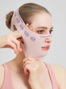 1 pieza Mascarilla facial de venda elástica, de patrón aleatorio, apta para uso diario