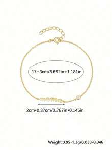 1pc 925 Sterling Silver Elegant Chain Style Bracelet, Mother's Day, Anniversary, Birthday Jewelry Gift For Mom - Yellow Gold - View 4