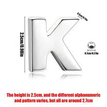 Zinc Alloy, Solid Metal Letters, Car 3D Letters, Car Stickers, English Letters, Car Logos, Alphanumerics - Silver - View 5