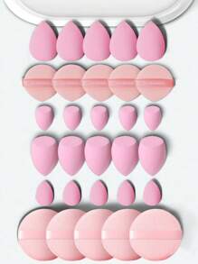 30pcs Multi-Purpose Makeup Sponge Set, Blending Foundation Beauty Sponge, Includes: 10pcs Liquid Makeup Sponges + 10pcs Mini Liquid Makeup Sponges + 5pcs Air Cushion Puffs For Face Makeup + 5pcs Round Puffs For Face Concealer