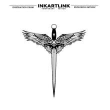 1pc INKARTLINK Herbal Plant Tattoo, Cross Wing & Magic Temporary Tattoo, Semi-Permanent Fake Tattoo, Realistic Appearance, Lasts 1-2 Weeks - Black - View 4