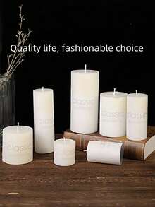 1 支白色柱状蜡烛，无香，生日蜡烛，婚礼蜡烛，氛围蜡烛，装饰蜡烛，生日装饰，婚礼装饰，家居装饰，派对装饰，适用于浪漫婚礼、咖啡厅、酒店、派对、生日