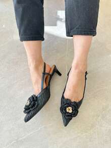 High Heels, Basic Party/Wedding/Outdoor Rhinestone Design - Black - View 4