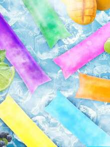 100个/50个-塑料一次性冰棒袋、一次性冰棒模具袋、长冰淇淋袋、透明DIY冰棒袋、夏季冰棒模具袋密封耐低温、可在低温下密封、自制透明冰袋，适用于蔬菜/果汁、果泥、冰淇淋、水果冰、冰糖棒