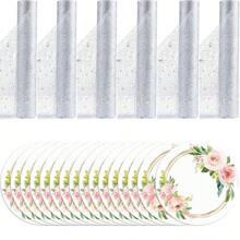 6pcs Table Flags/28*275cm + 36pcs Placemats/33cm, Table Flags & Placemats Set, Suitable For Various Party Decoration