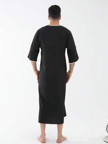 Ramadan Bestselling Arabic Robe, Loose Fit, Ceremonial & Everyday Wear - Black - View 7