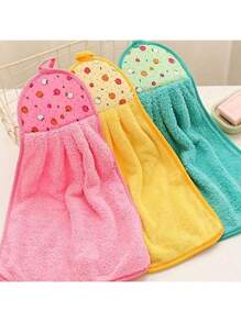 3pcs Coral Fleece Kitchen Towels - Super Absorbent Quick Drying Hand Towels, Used For Commercial Cleaning, Polyester Fiber, Hand Wiping Towels, Household Dishcloths, Absorbent Soft Towels With Bathroom Hanging Rings, Bathroom Supplies, Tea Towels, Multipurpose