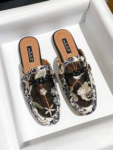 Mengshangli Fashion Backless Mules Slip-On Flat Shoes For Women - Multicolor - View 3