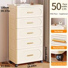 3/4/5/6 Layer Rolling Multi-Purpose Storage Drawer - Large Capacity Single Door Storage Cabinet - Plastic Drawer Storage Rack, Space Saving Kitchen Storage Rack, Used For Storing Snacks, Beverages, Bookshelves, Clothes, Suitable For Kitchen, Living Room, Study Closet, Bathroom