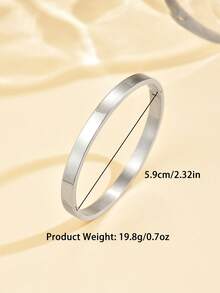 1pc Fashionable Stainless Steel Bracelet, Suitable For Daily Wear - Black - View 10