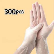 100/300/500 قفاز PTE يمكن التخلص منها، مناسبة للتنظيف والصبغ وأعمال الطلاء وتنظيف المنزل (المطبخ والحمام) وأساسيات الشواء في الهواء الطلق