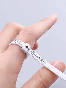 1pc Ring Size Measure Tool, US/UK Size Conversion Ring Sizer, PU Ring Measurement Gauge - Multicolor - View 2