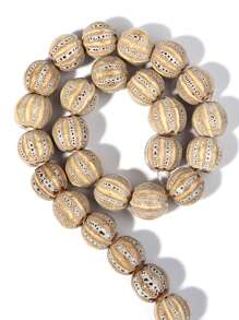 1 pieza Abalorios de calabaza de cerámica con rayas vintage, adecuados para hacer pulseras, collares, encantos de teléfono, joyería hecha a mano DIY, para primavera/verano