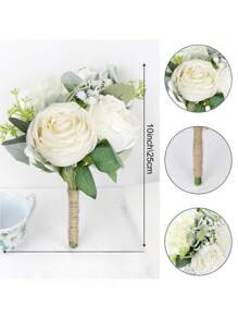 Bridesmaid Artificial Flower Bouquet, Countryside Wedding Small Floral Center Decor, Proposal Party Anniversary Dining Table Decor, Ceremony Party Gift, Graduation Floral Decoration