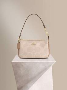 Coach Bolso de hombro Nolita 19 de lona con diseño icónico, bolso cruzado para mujer, bolso de axila vintage, bolso de mano cuadrado, maletín elegante de viaje, bolso de embrague