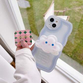 伸缩粘性可爱柔软流沙云手机支架桌面懒人支架追剧神器兼容、安卓手机，生日、家人、朋友礼物推拉式手机握把、手机支架、手机配件