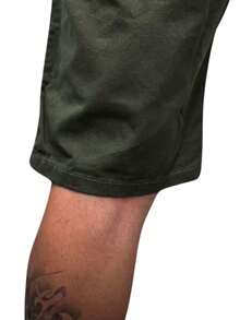 Men Denim Shorts - Verde militar - Ver 2