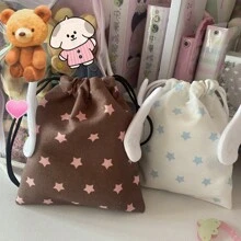 Fashion Canvas Star Bundle Pocket Travel Cosmetics Stationery Dustproof Storage Bag