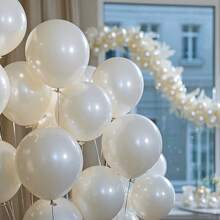 20/100 Pieces Pearl White Balloon Set, Perfect For Birthday, Wedding, Valentine's Day, Thanksgiving, Mother's Day, Halloween, Christmas, New Year's Day, Opening Ceremony, Graduation Season, Home Decoration, Balloon Decoration, Balloon Party, Photo Props Sign-In Photo Ambient Background, Photo Props Still Life Decoration