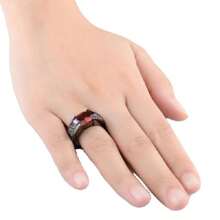 1pc Fashionable Punk Style Red Zirconia Decorated Unisex Ring
