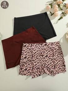 3pcs Women's Breathable Comfortable Elasticized Waistband No-Show Seamless Briefs