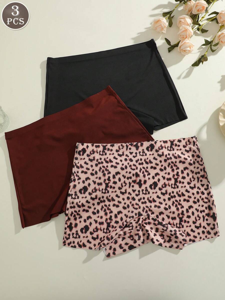 3pcs Women's Breathable Comfortable Elasticized Waistband No-Show Seamless Briefs