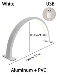 1PC 14inch/20inch White/Pink Acrylic Nail Fill Light, Half Round Nail And Beauty Fill Light Table Lamp, LED Lighting Table Lamp, USB Power Supply, Suitable For Commercial Nail Lighting, Beauty Fill Light