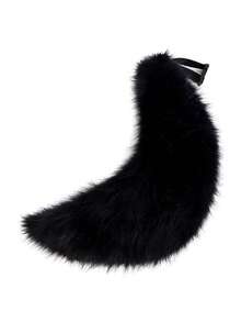 2 件套狐狸耳朵和尾巴套装，大号狐狸尾巴黑狼狗服装角色扮演配饰，狼耳朵头带狗尾巴道具适用于派对舞台装饰舞会万圣节 - 套裝 - 查看 16