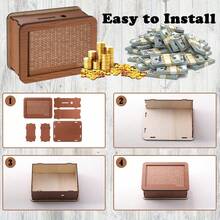 10000美元木制存钱罐，带计数器，现金储蓄罐，硬币计数器存钱罐，木制存钱罐，建立应急基金、生日和毕业的最佳礼物。 - 彩色 - 查看 4