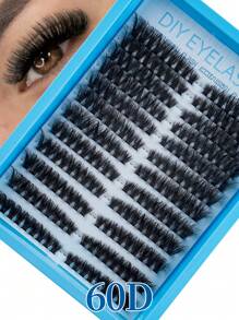 60/192/216pcs Cluster Lashes DIY Eyelash Extension D Curl Long Individual Lashes Mixed Tray Faux Mink Lash Clusters Extensions