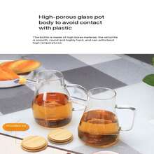 Hemmabruk Högtemperaturbeständig oljekruka Stor kapacitet Ingen olja Hängande Borosilikatglas Oljekruka med skala Sojasås Vinäger Kryddolja - transparent - Visa 6