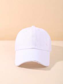 1pc Washed Distressed Ripped Baseball Cap - Adjustable Breathable Snapback For Men & Women, Streetwear Hat With Vintage Style - Multicolor - View 7